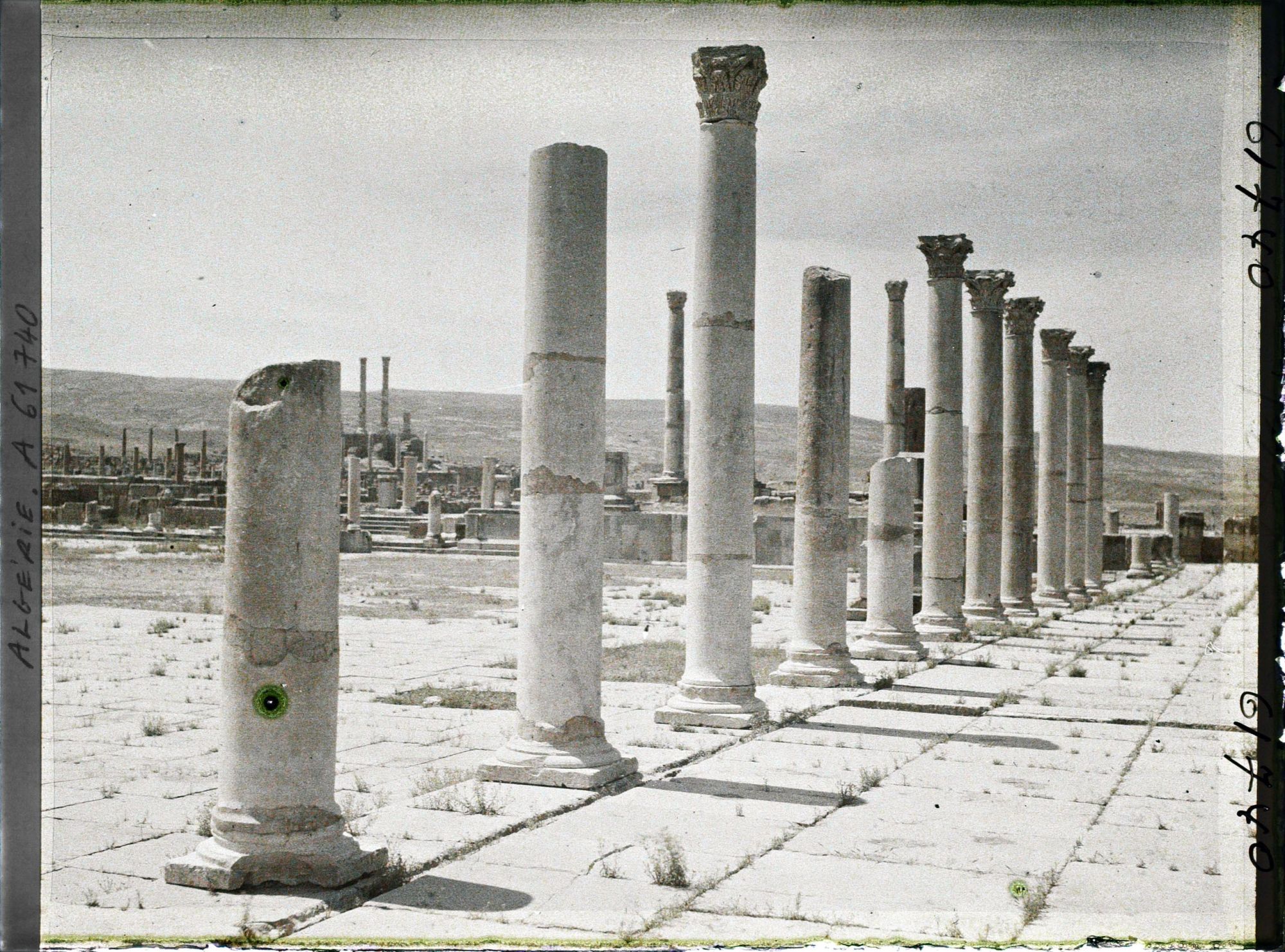 Image représentant Algérie, Timgad, Place et colonnade du Forum