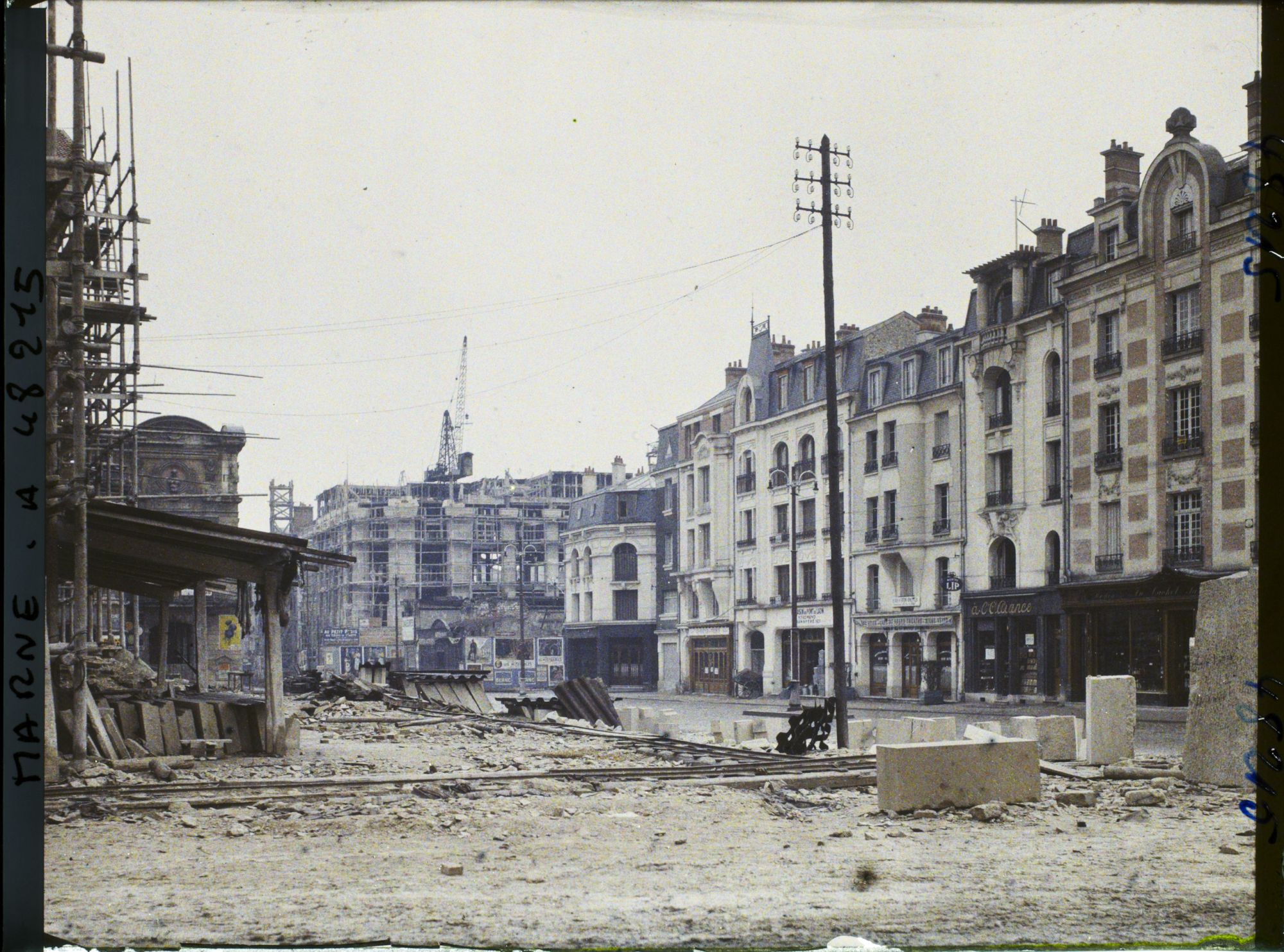 Image représentant France, Reims, Rue de Vesle vers le Théâtre