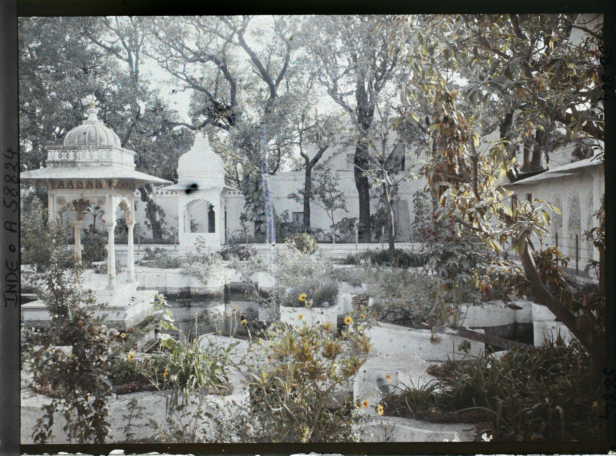 Image représentant Bassin-jardin du palais flottant de Jag Niwas ou de Jag Mandir sur le lac Pichola