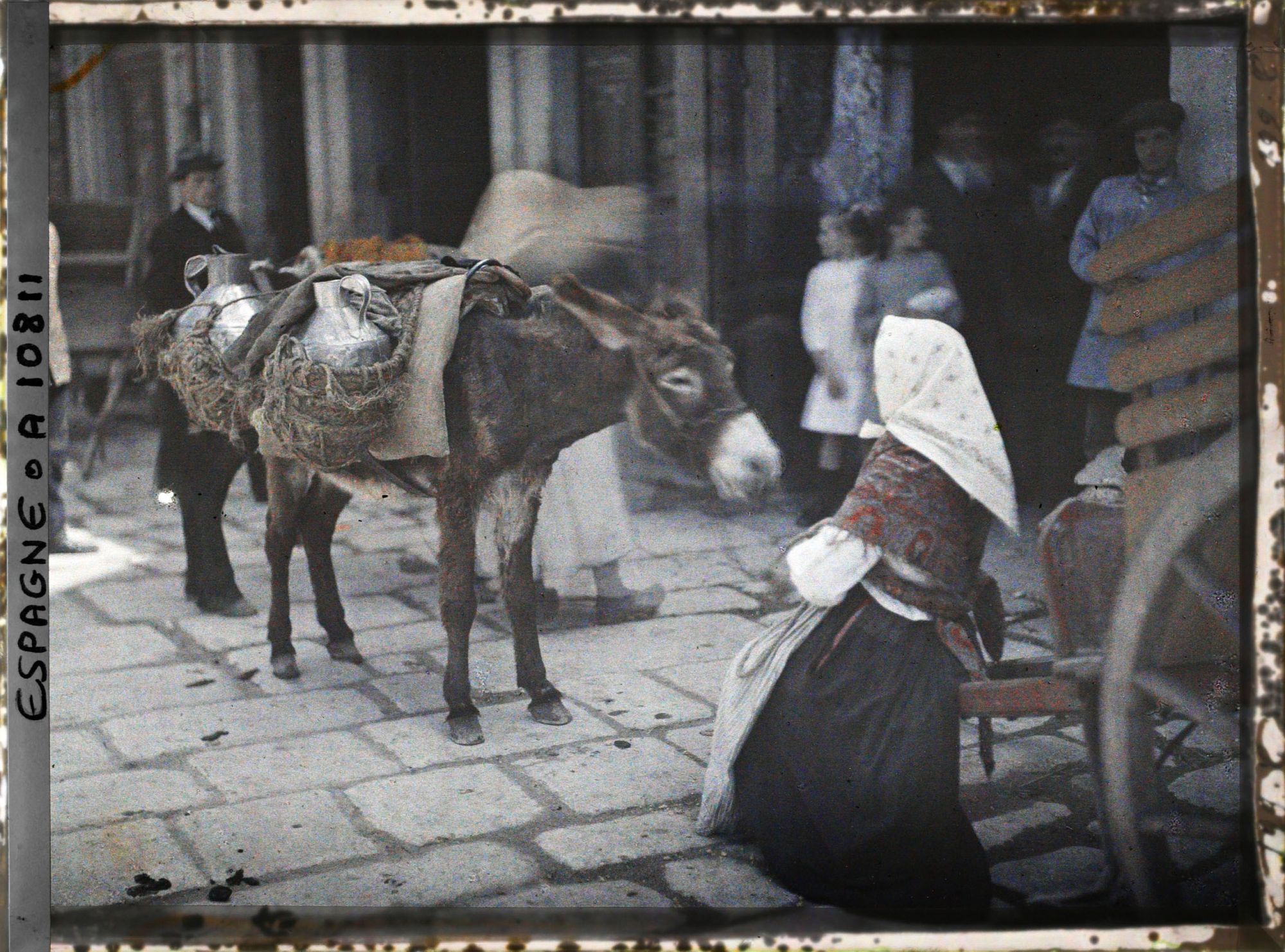 Image représentant Espagne, La Corogne, L'âne chargé des jattes de lait