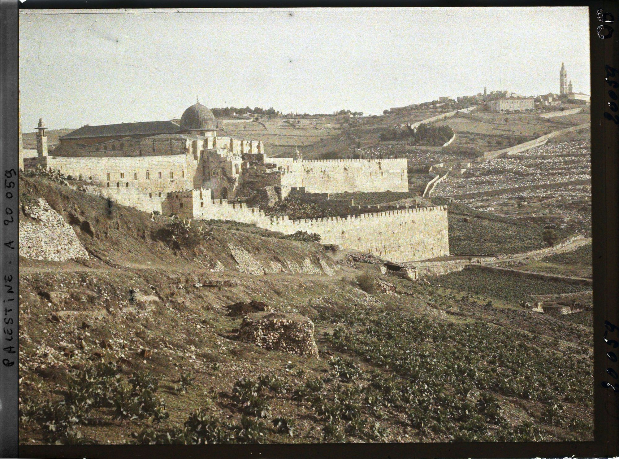Image représentant La mosquée Al-Aksa derrière les remparts de la ville