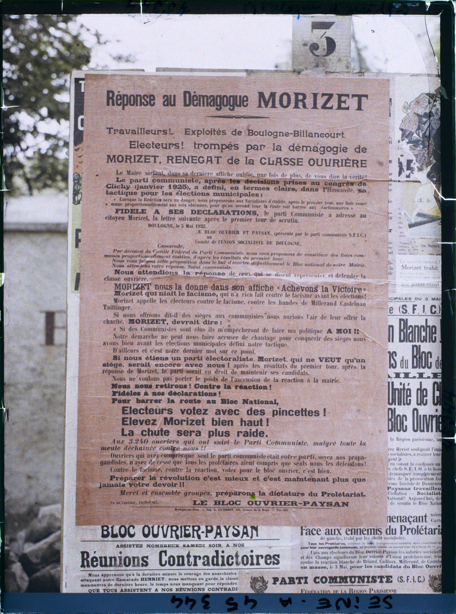 Image représentant Affiche pour les élections municipales, Bloc Ouvrier-Paysan