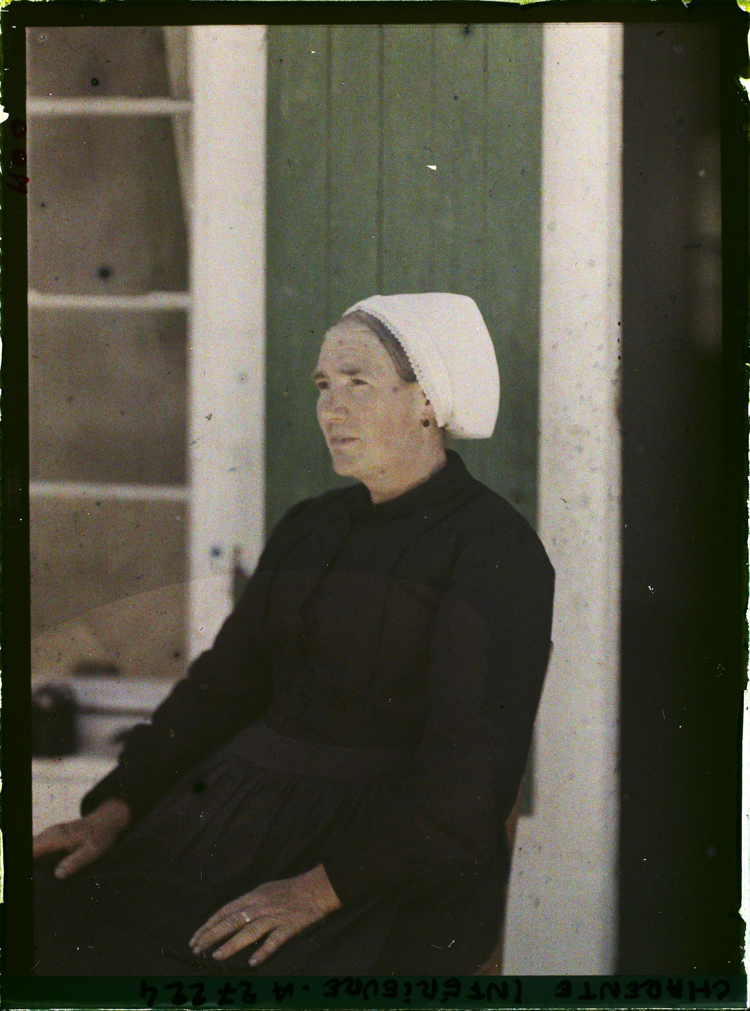 Image représentant Madame Gaudin avec sa coiffe traditionnelle
