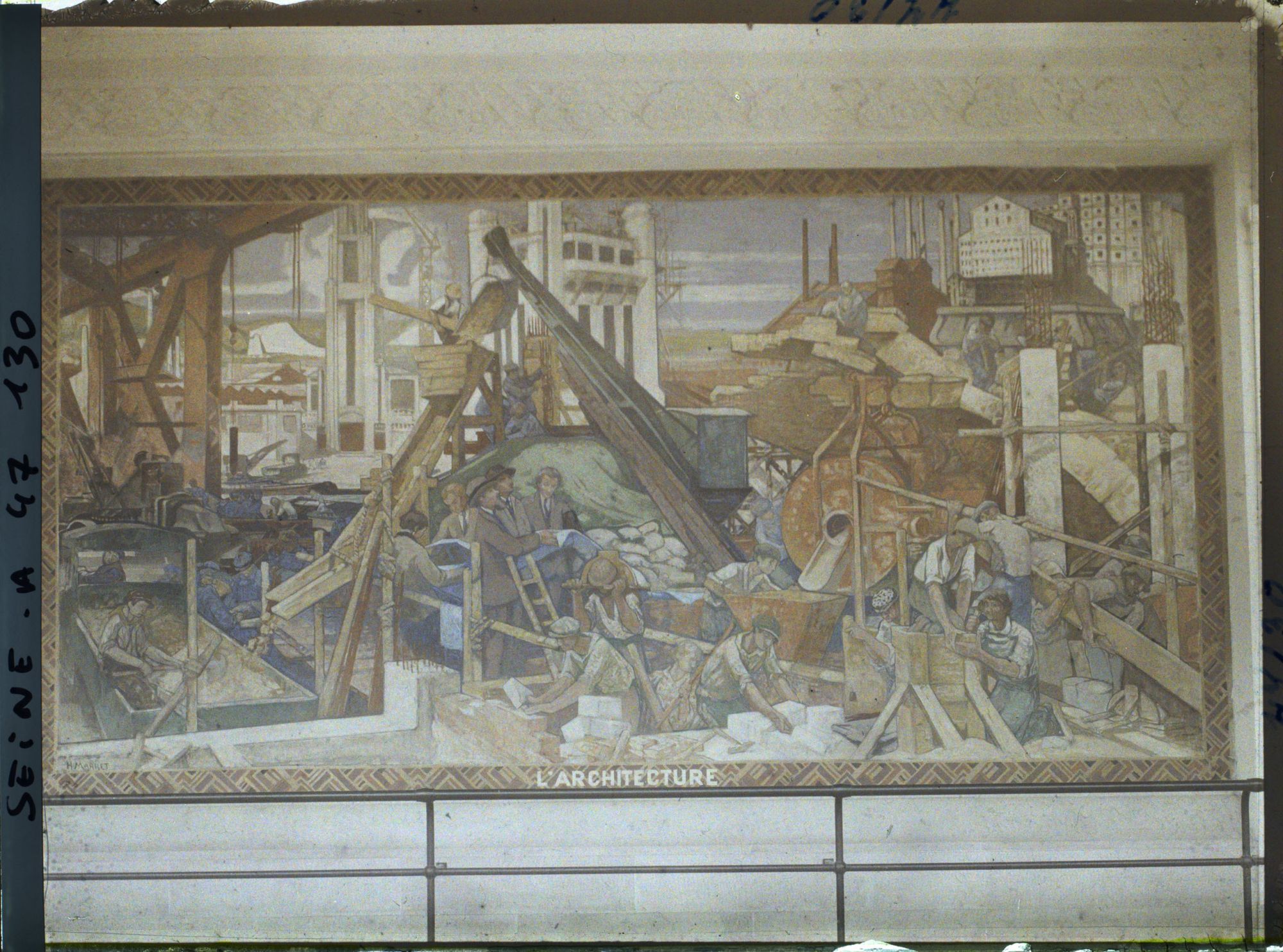 Image représentant L'Exposition des arts décoratifs, Cour des métiers, esplanade des Invalides, Charles Plumet, Panneau de l'Architecture