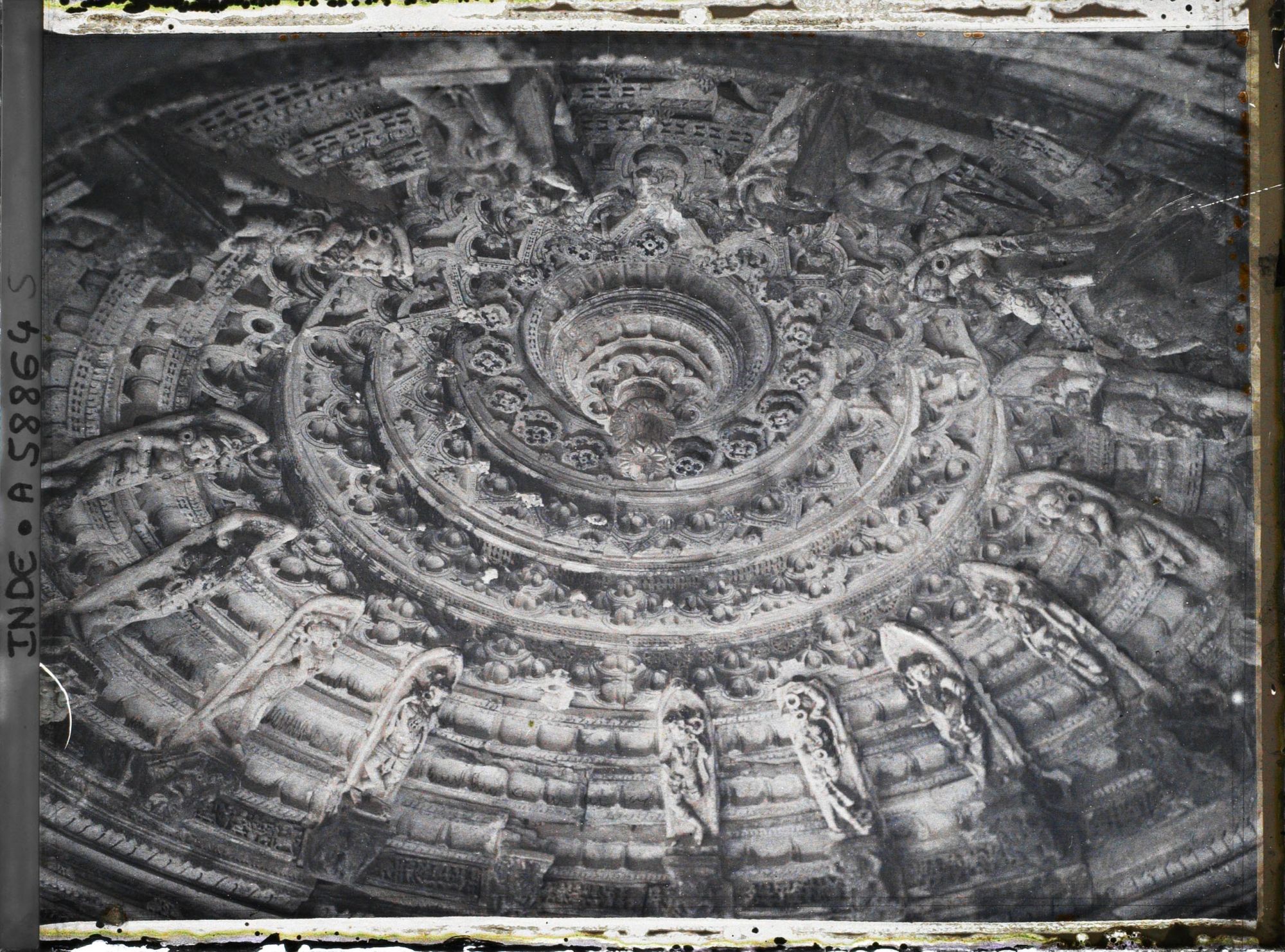 Image représentant Décor sculpté à l'intérieur d'un dôme du temple jaïn de Bhagawan Mahavira