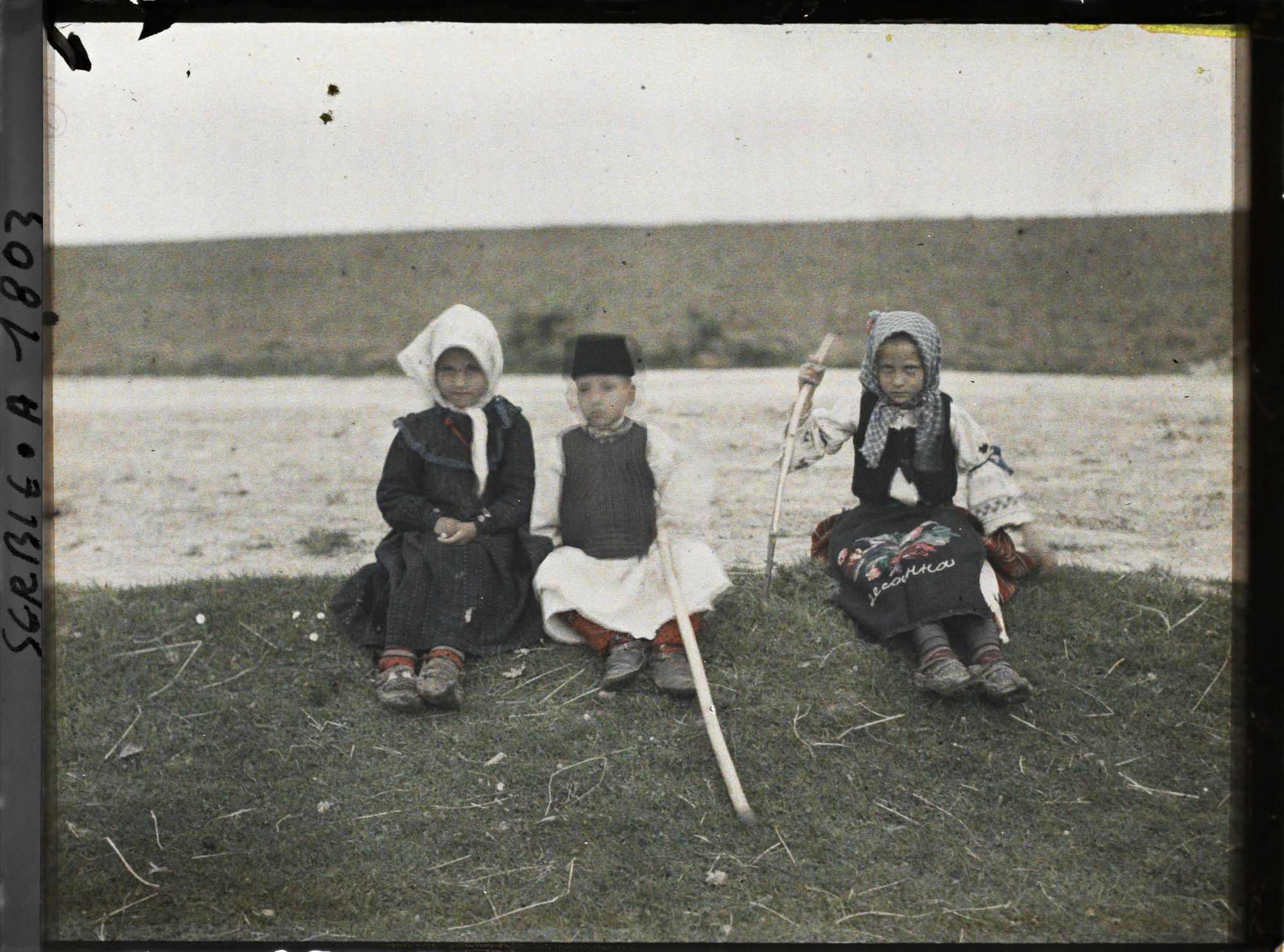 Image représentant Trois petits bergers au bord de la route d'Avala