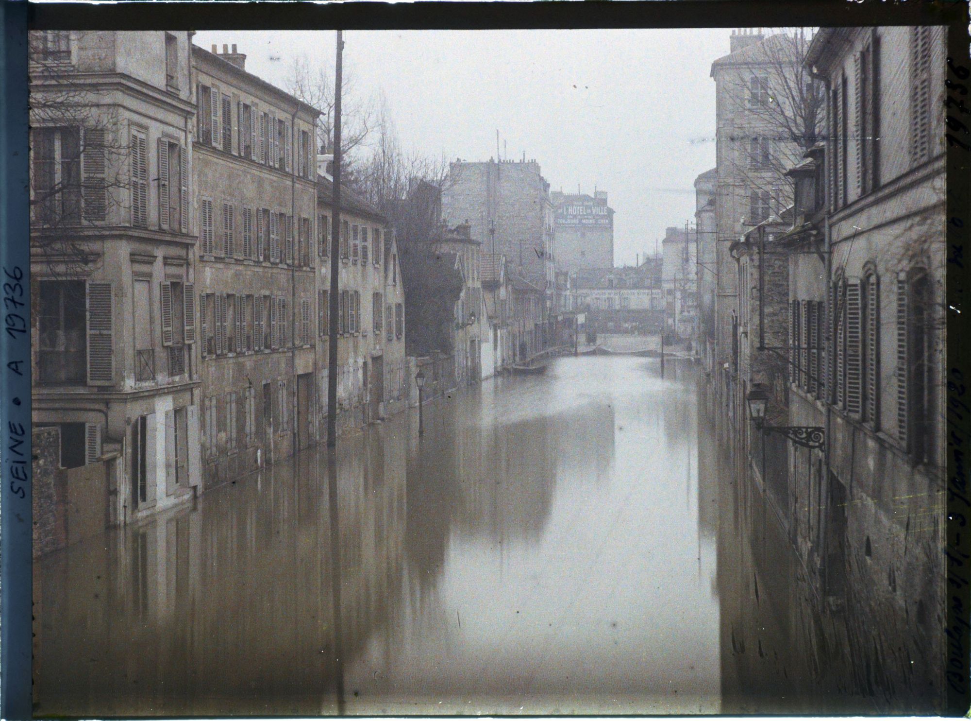 Image représentant La rue du Port inondée à Boulogne-Billancourt