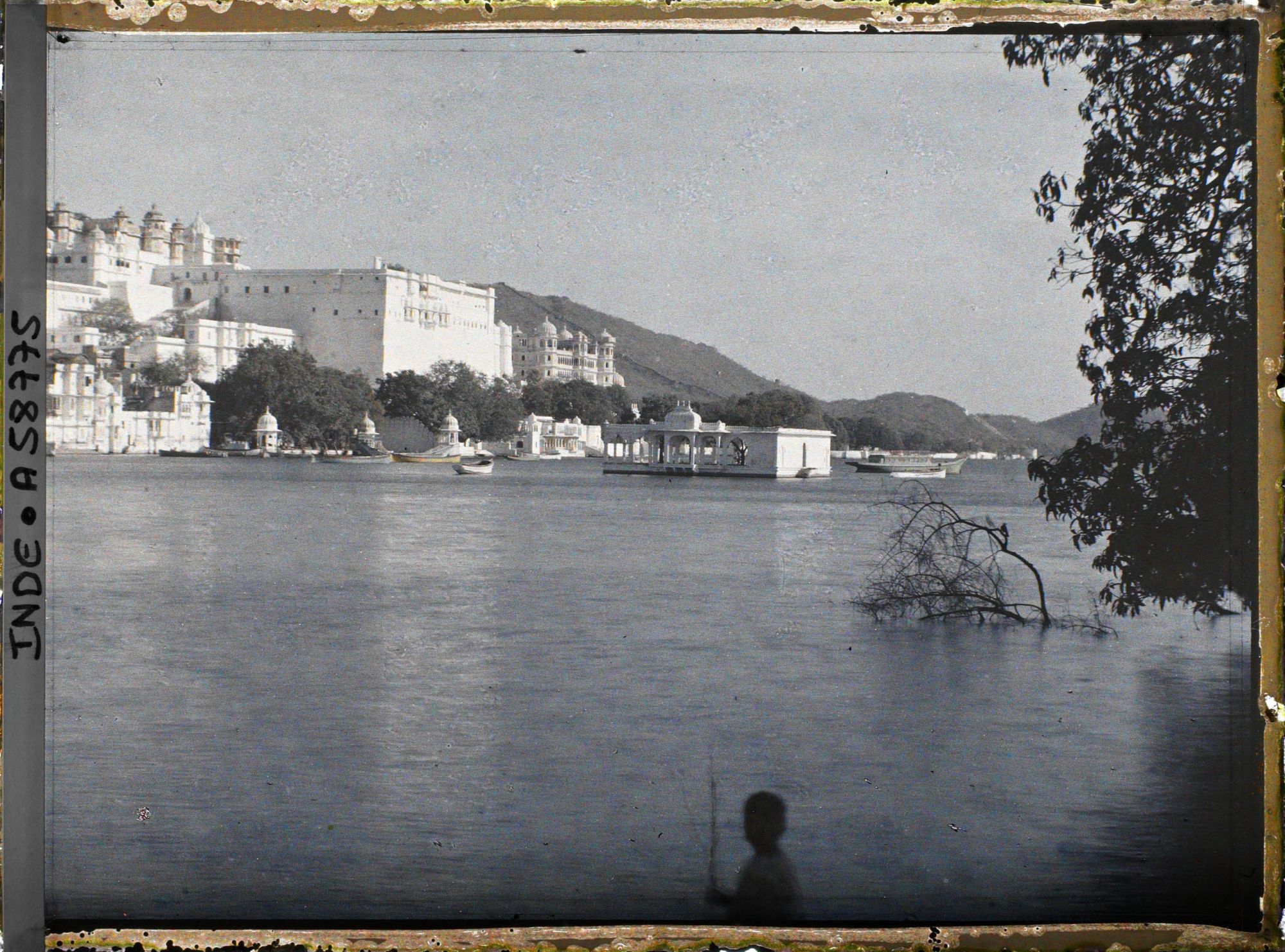 Image représentant Vue partielle du palais de la Cité (Raj Mahal) et le lac Pichola