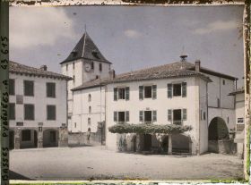 Image représentant France, Sarre, Vieilles Maisons et le clocher de l'Eglise (1763)