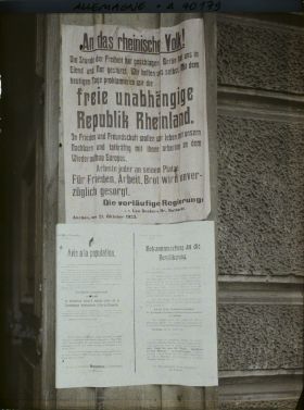 Image représentant Prusse, Aix-la-Chapelle, Hôtel de la Régence, affiche dans l'entrée
