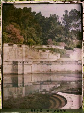 Image représentant Les jardins de la Fontaine avec les arbres de Judée en fleurs