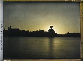 Image représentant Allemagne, Coblence, Coucher de Soleil s/ Confluent du Rhin et de la Moselle