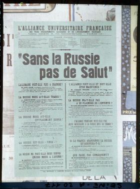 Image représentant Affiche de l'Alliance universitaire française "Sans la Russie, pas de Salut"