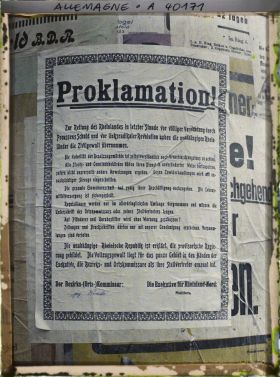 Image représentant Prusse, Crefeld, Proclamation de la République ( Affiche)