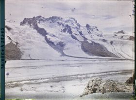 Image représentant Le Breithorn, le Petit Cervin et le glacier du Gorner depuis le Gornergrat