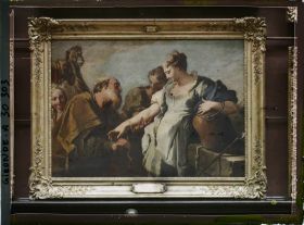 Image représentant Le tableau "Eliezer et Rebecca" de Giovanni Pittoni, musée des Beaux-Arts
