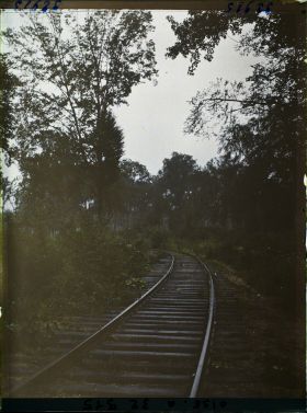 Image représentant France, Forêt de Compiègne, Carrefour de l'Armistice, autre aspect de la Voie à l'emplacement du train du Maréchal