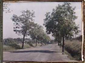 Image représentant France, Glorieux, La Voie Sacrée avant le passage à niveau, vue prise vers Verdun