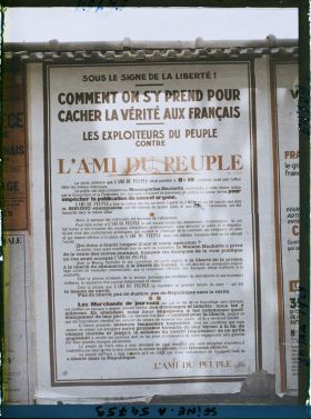 Image représentant Affiche du quotidien " l'Ami du Peuple "