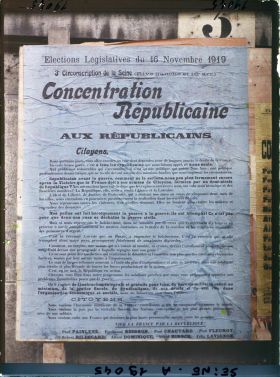 Image représentant Affiche de la Concentration républicaine (Parti radical socialiste) pour les élections législatives du 16 novembre 1919