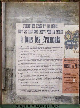 Image représentant Affiche de l'Union des Pères et des Mères dont les fils sont morts pour la Patrie