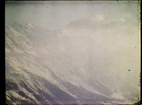 Image représentant France Les Alpes, Vue prise de la Flégère. Tombée du jour s/le Mont Blanc, le Dôme et l'aiguille du Goûter 4h 45